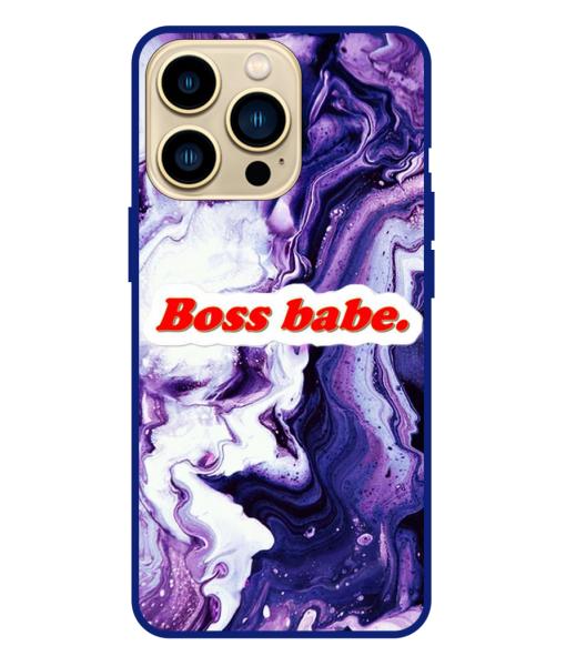 Husa IPhone 14 Pro, Protectie AntiShock, Marble, Boss Babe